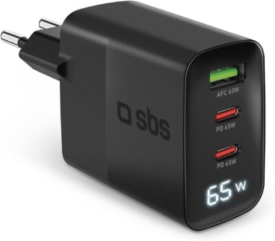 SBS Alimentatore LCD 65W GaN Power Delivery Ricarica Rapida - Offerta Amazon