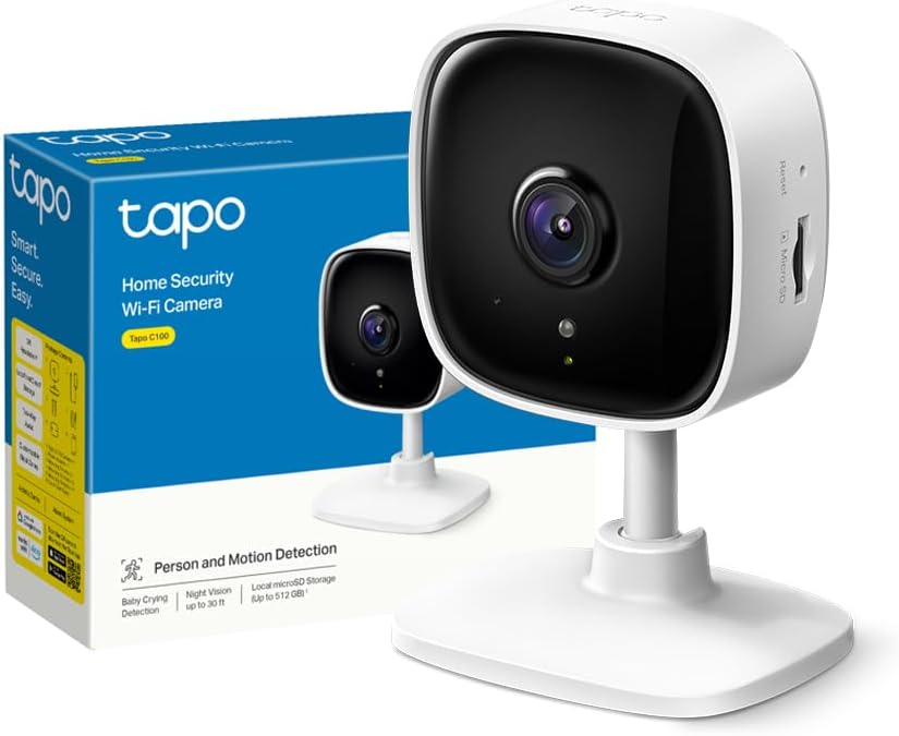 Tapo C100 Telecamera Wi-Fi Interno Full HD con Visione Notturna