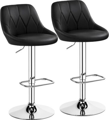 Yaheetech Sgabelli Bar Alti Regolabili Neri Design Moderno - Offerta Amazon