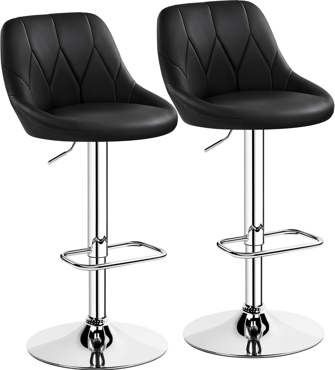 Yaheetech Sgabelli Bar Alti Regolabili Neri Design Moderno