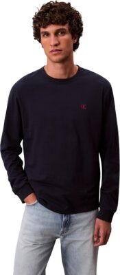 Calvin Klein Maglietta Unisex LS Easy Monogram Tee - Offerta Amazon