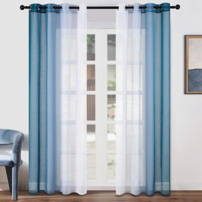 Topfinel Tende Voile Trasparenti Azzurre 140x280cm 2 Pezzi - Offerta Amazon