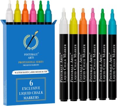 Pennarello Gesso Liquido Cancellabili Set 6 Colori per Vetro - Offerta Amazon