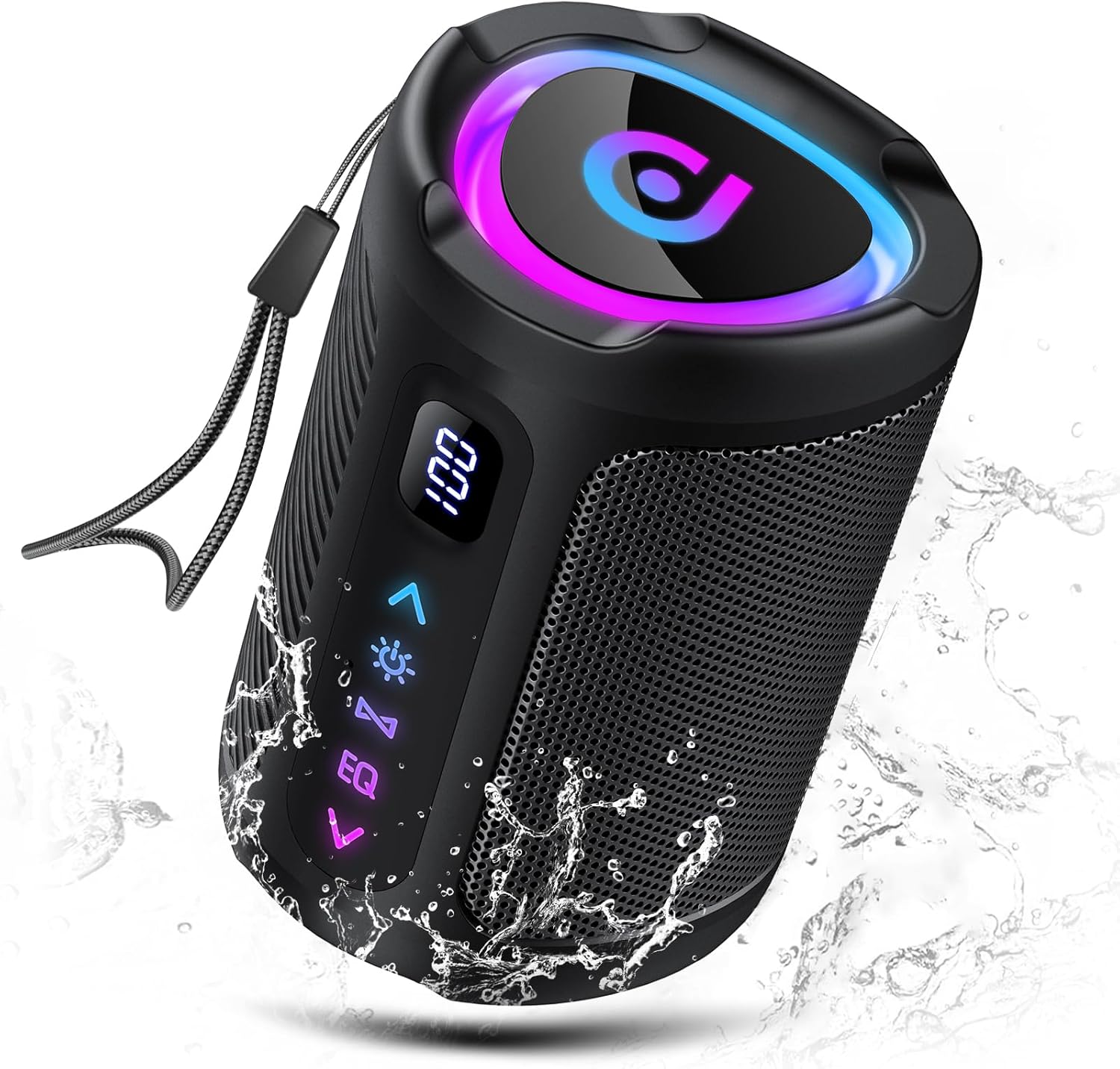 Cassa Bluetooth Portatile con Bassi Potenti e LED