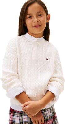 Tommy Hilfiger Pullover Cable Sweater per Bambine e Ragazze - Offerta Amazon