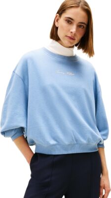 Tommy Hilfiger Felpa Donna Classic Script Terry Scollo Rotondo - Offerta Amazon