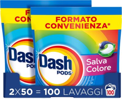 Dash Pods Detersivo Lavatrice Capsule 100 Lavaggi Salva Colore - Offerta Amazon