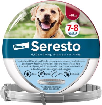 Seresto collare antiparassitario per cani oltre 8 kg protezione 8 mesi - Offerta Amazon