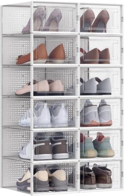 SONGMICS Scatole per Scarpe Trasparenti - Organizzatori Pieghevoli - Offerta Amazon
