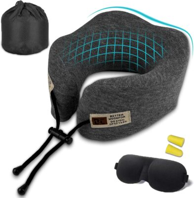 Cuscino da Viaggio in Memory Foam Ergonomico Grigio Scuro - Offerta Amazon