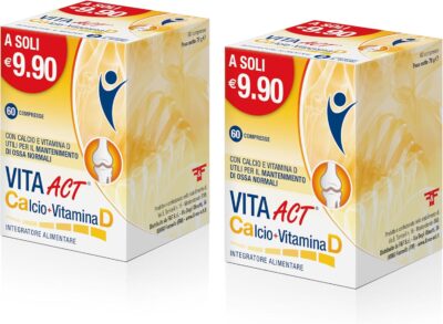 Vita Act Calcio + Vitamina D Integratore per Ossa Sane - Offerta Amazon