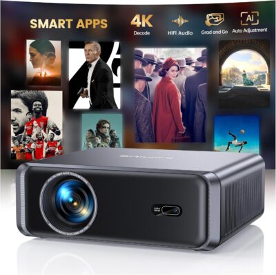 Proiettore 4K Smart TV con WiFi6 e Bluetooth 5.3 - Offerta Amazon