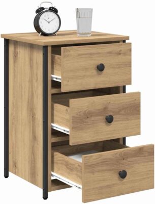 Armadio da Notte con Cassetto 2 PCS Marrone - Tavolino Rustico - Offerta Amazon