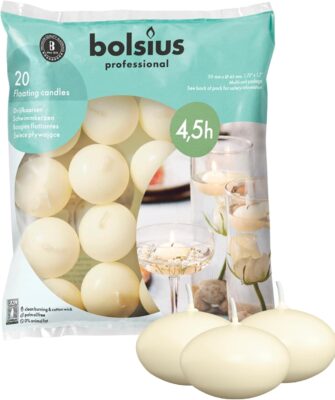 Bolsius Candele Galleggianti Avorio - 20 pezzi decorativi - Offerta Amazon