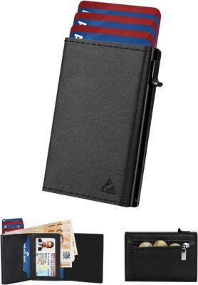 Porta Carte di Credito Uomo Slim con Blocco RFID Nero - Offerta Amazon
