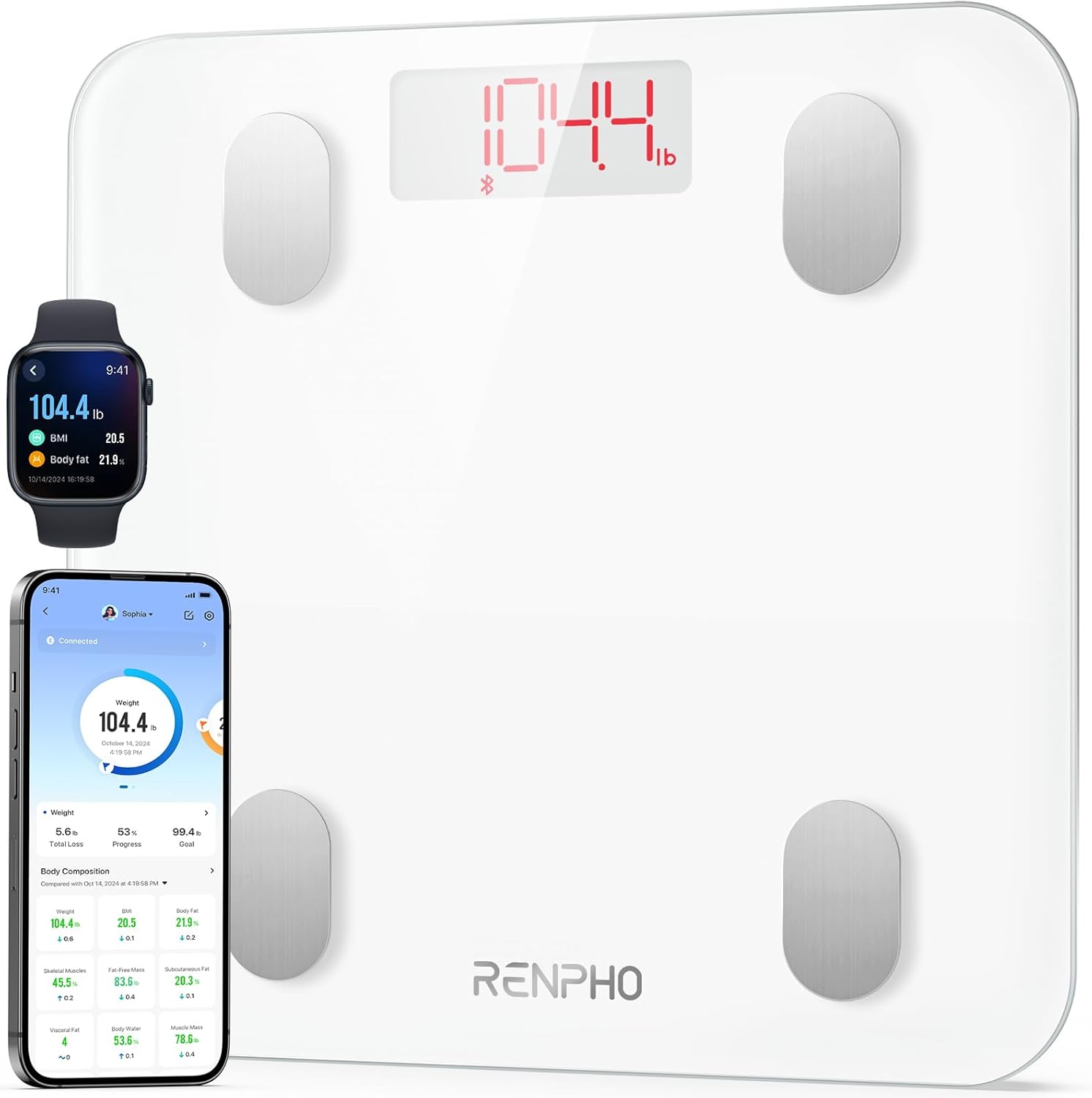 RENPHO Bilancia Pesapersone Digitale Bluetooth Int
