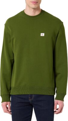 Calvin Klein Felpa Uomo Terry Badge con Scollo Rotondo - Offerta Amazon