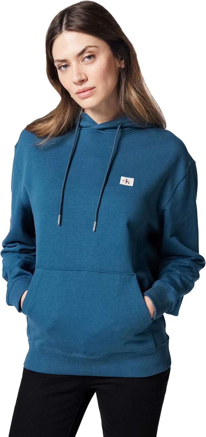 Calvin Klein Felpa Uomo Terry Badge con Cappuccio