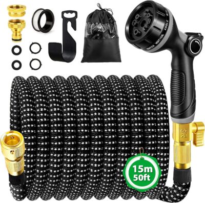 Tubo Acqua Giardino 15m con Pistola 10 Funzioni - Irrigazione Pasqua - Offerta Amazon