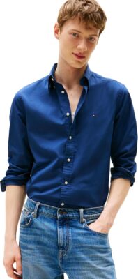 Tommy Hilfiger Camicia Uomo Flex Poplin Solid Regular Fit - Offerta Amazon